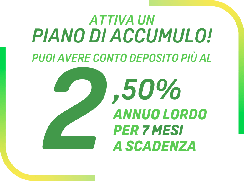 piano di accumulo 2,50% a 7 mesi