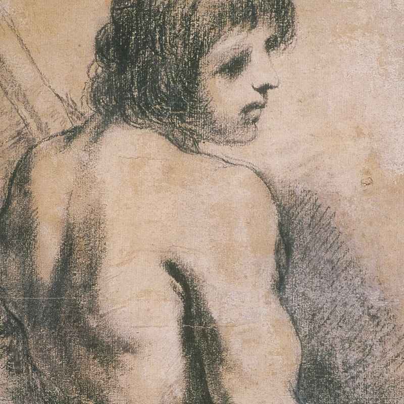 Disegno raffigurante un nudo di schiena.